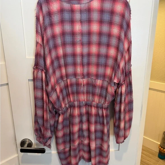 We The Free Pink and Gray Plaid Shirt - Picture 7 of 9